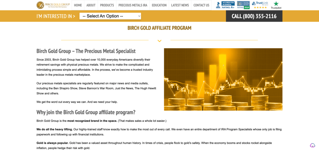 Birch Gold Group Affiliate Program