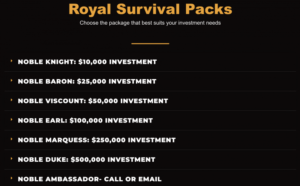 Noble Gold Royal Survival Packs